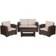 Alamont Home - Seneca Outdoor Contemporary Resin 4 Piece Patio Set - Chocolate Brown