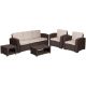 Alamont Home - Seneca Outdoor Contemporary Resin 5 Piece Patio Set - Chocolate Brown