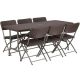 Alamont Home - Hensley Rectangle Contemporary Plastic Patio Table (set of 7) - Brown