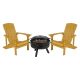 Alamont Home - Charlestown Adirondack Chairs and Fire Pit - Yellow