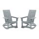 Alamont Home - Finn Indoor/Outdoor modern 2-Slat Adirondack Poly Resin Rockers in - Set of 2 - Gray