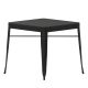 Alamont Home - Helvey Indoor/Outdoor Commercial Steel Patio Table with Poly Resin Slatted Top - Black