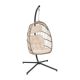 Alamont Home - Cleo Foldable Hanging Egg Chair with Included C-Stand and Cushions - Natural