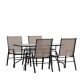 Alamont Home - Brazos Outdoor Rectangle Contemporary 5 Piece Patio Set - Brown