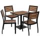 Alamont Home - Lark Outdoor Square Modern Aluminum 5 Piece Patio Set - Teak