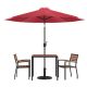 Alamont Home - Lark Outdoor Square Modern 5 Piece Patio Set - Red