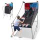 Costway - Dual Shot Basketball Arcade Game with 8 Game Modes Arcade Sound Electronic Scoring - Red