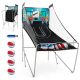 Costway - Dual Shot Basketball Arcade Game with 8 Game Modes Electronic Scoring - Green