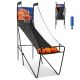 Costway - Foldable Single Shot Basketball Arcade Game W/Electronic Scorer 3 Basketballs - Black