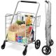 Costway - Heavy Duty Folding Shopping Cart - Silver
