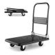 Costway - Folding Push Cart Dolly Platform Hand Truck with 360° Swivel Wheels and 440LBS Capacity - Black