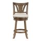 OSP Home Furnishings - Miller Swivel Counter Stool - Linen/Medium Oak