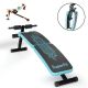 Costway - Folding Weight Bench Adjustable Sit-up Board Curved Decline Bench - Blue