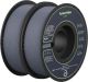 AnkerMake - 1.75 mm PLA Filament, Smooth, High-Adhesion Rate, Designed for High-Speed Printing, 2-Pack, 4.4 lbs/2kg - Gray