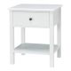 Costway - End Table Nightstand Storage Display Drawer Shelf Beside Bedroom - White