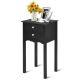 Costway - Side Table End Accent Table Night Stand with 2 Drawers Furniture - Black
