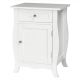 Costway - Accent End Table with Drawer Storage Cabinet Wooden Nightstand - White