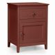 Costway - Nightstand with Drawer Accent Side End Table Storage Cabinet - Cherry