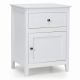 Costway - Nightstand Accent Side End Table Storage Cabinet with Drawer - White