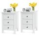 Costway - 2PCS Nightstand End Beside Table Drawers Modern Storage Bedroom Furniture - White