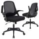 Costway Mesh Office Chair Adjustable Rolling Computer Desk Chair w/Flip-up Armrest - Black