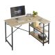 Bestier 47inch Small L Shaped Desk with Storage Shelves Corner Gaming Computer Desk - light OAK