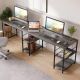 Bestier 59inch L Shaped Desk with Shelves Home Office Gaming Computer Desk - Dark Grey