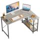 Bestier 47inch Small L Shaped Desk with Storage Shelves Corner Gaming Computer Desk - light grey