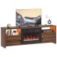 Bestier Fireplace, TV Stand, Entertainment Center, TV Stand, Storage Space - Brown