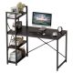 Bestier 47inch Small Gaming Computer Desk with Shelves for Home Office - Black walnut