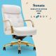 La-Z-Boy - Sonata Executive Mid-Back Bonded Leather Office Chair - White and Gold