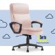 Serta - Comfort Ergo Ergonomic Executive Upholstered Office Chair - Pink - Velvet