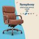 La-Z-Boy - Symphony Executive Mid-Back Bonded Leather Office Chair - Cognac and Graphite