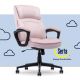Serta - Comfort Classic Mid-Back Executive Soft Velvet Office Chair - Pink