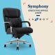 La-Z-Boy - Symphony Executive Mid-Back Bonded Leather Office Chair - Black and Chrome