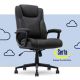 Serta - Comfort Eco Ergonomic Executive Smooth Velvet Office Chair - Black