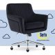 Serta - Deluxe Ashleigh Modern Home Office Chair - Black - Silver Chrome