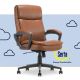 Serta - Comfort Ergo Ergonomic Executive Upholstered Office Chair - Cognac - Bonded Leather