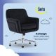 Serta - Deluxe Ashleigh Modern Home Office Chair - Black - Silver Chrome