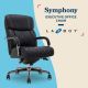 La-Z-Boy - Symphony Executive Mid-Back Bonded Leather Office Chair - Black and Graphite