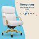 La-Z-Boy - Symphony Executive Mid-Back Bonded Leather Office Chair - White and Gold