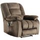 Bestier Massage Recliner Chairs with Heat and Vibration Soft Fabric Single Manual Reclining Chair - Gray