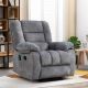 Bestier Massage Recliner Chair with Heat and Vibration Manual Overstuffed Recliners Soft - Light gray