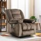 Bestier Massage Recliner Chair with Heat and Vibration Manual Overstuffed Recliners Soft - Brown