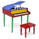 Costway - 30-Key Classic Baby Grand Piano Toddler Toy Wood with Bench & Music Rack Colorful - Multicolored