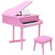 Costway - Children 30 Key Toy Grand Baby Piano with Kids Bench Wood - Pink