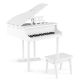 Costway - 30 Key Classical Kids Piano Wooden Musical Instrument Toy with Stand & Stool - White