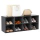 Costway - 8 Cubbies Shoe Bench with 500 LBS Weight Capacity Cubby Shoe Rack Storage Cabinet - Grey
