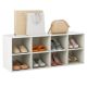 Costway - 8 Cubbies Shoe Bench with 500 LBS Weight Capacity Cubby Shoe Rack Storage Cabinet - White