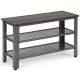 Costway - 3-Tier Shoe Rack, Industrial Shoe Bench with Storage Shelves for LivingRoom Grey - Silver and brown